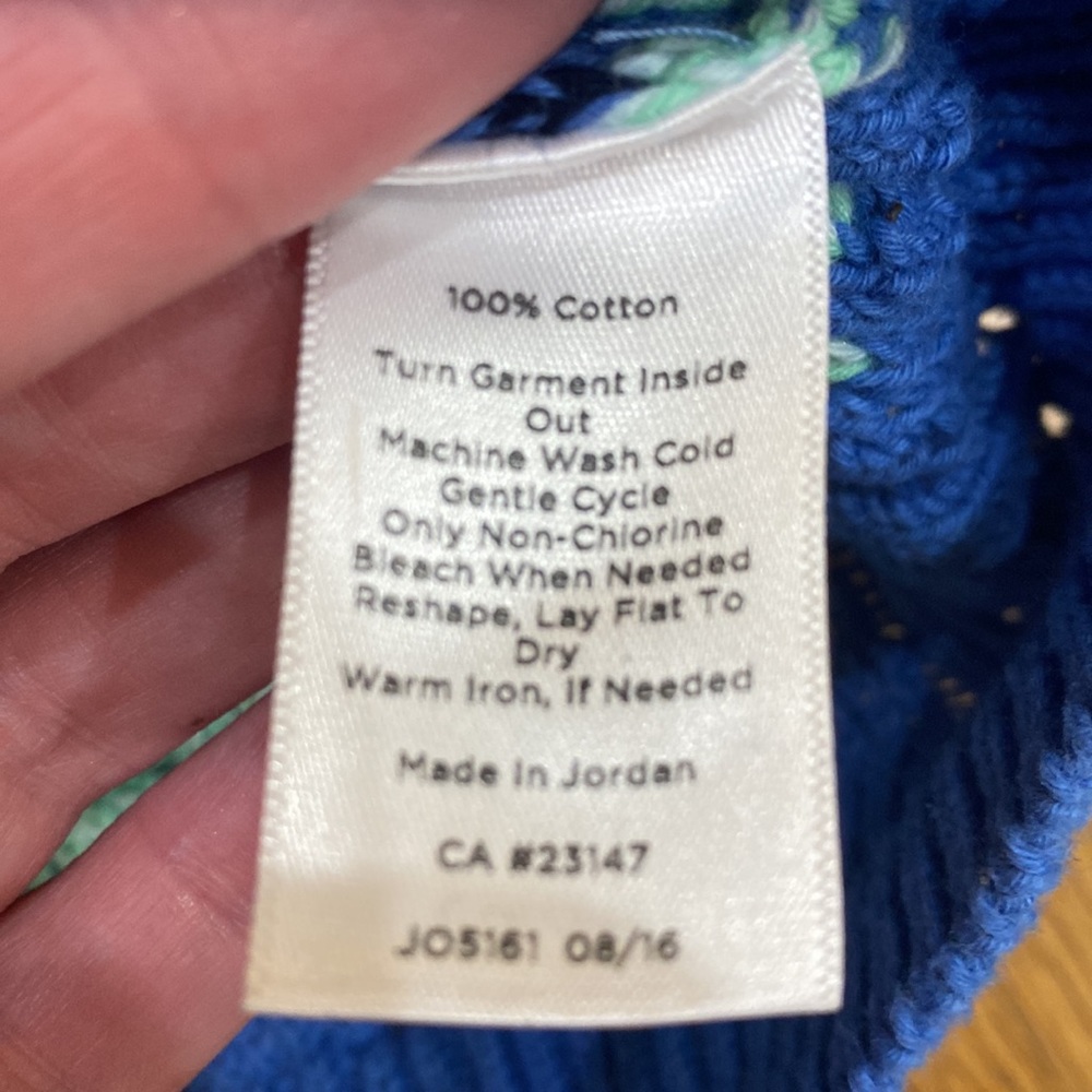 Talbots Open Knit 100% Cotton Striped Sweater Siz… - image 3